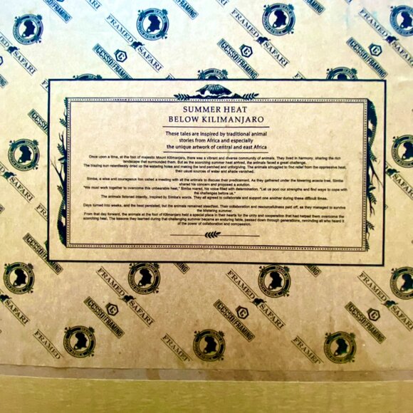 So African Art Framed Art Print of Traditional African Folklore Animal Tales NWT - Picture 2 of 5